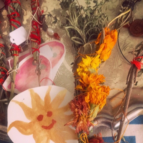 “Reclaiming my thyme” smudge wand rosemary, marigold, sage- cottagecore - Picture 1 of 2